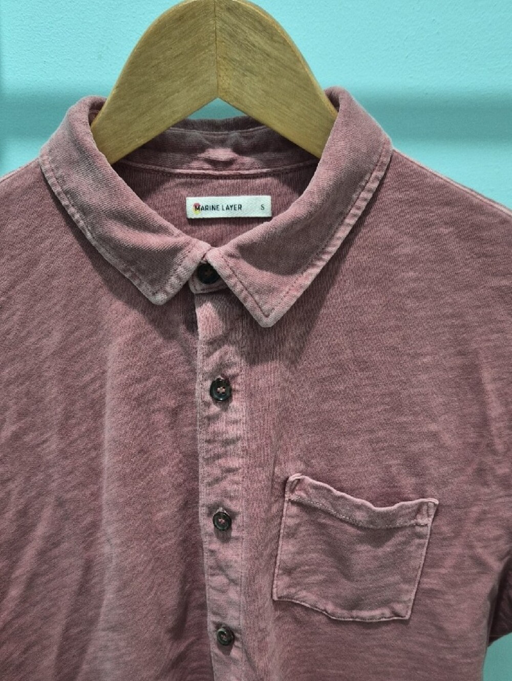 Marine Layer Men's Dusty Rose Button-Down Shirt